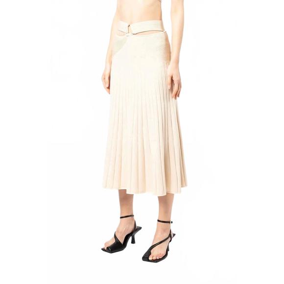 NEW JONATHAN SIMKHAI arabella rib skirt in almond